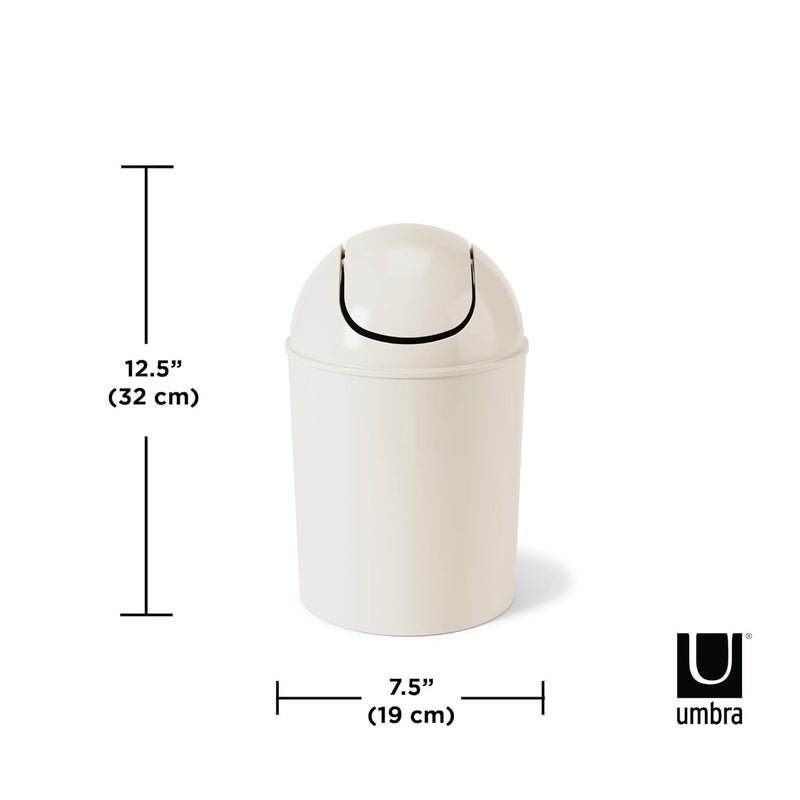 UMBRA 1.25 Gallon Mini Waste Can with Removable Swing-Top Lid - Small Garbage Bin for Kitchen, Bathroom, Bedroom, Office - Compact Trash Can Fit Under Tables & Counters - Sand - Image 4